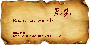 Radovics Gergő névjegykártya